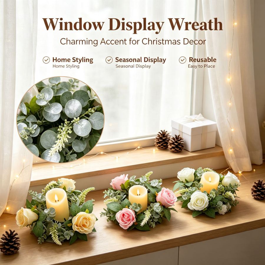Artificial Rose Wreath Shaped  - đánh giá và giá Candle Quotes