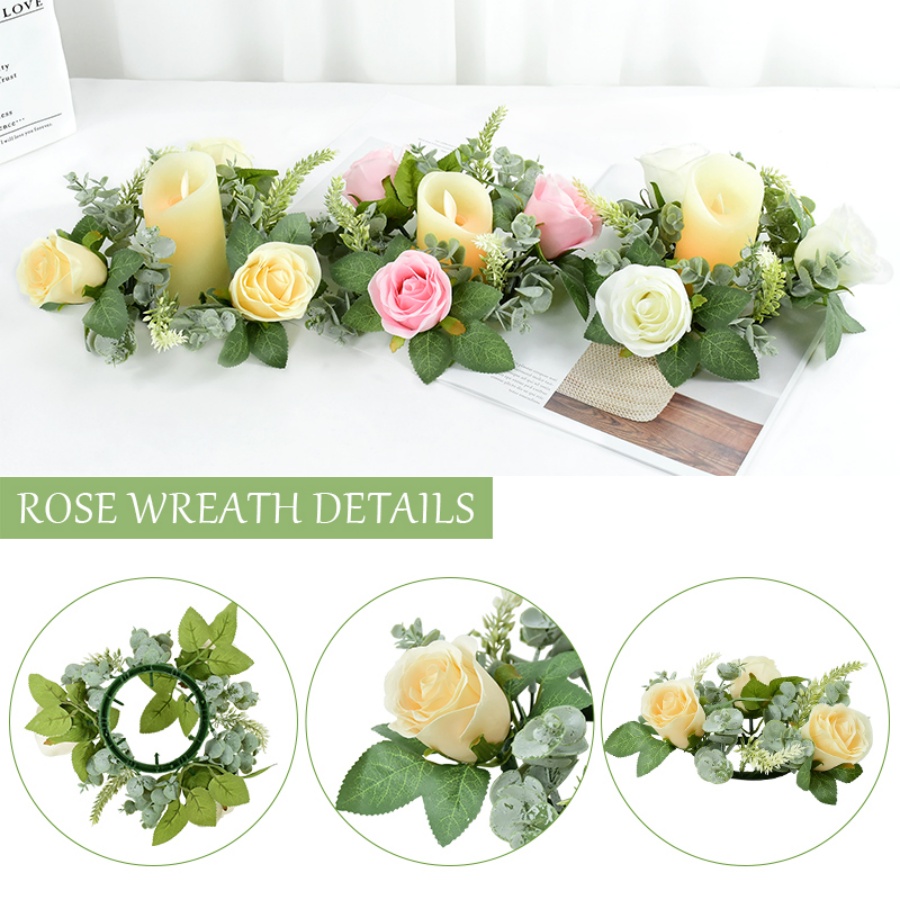Artificial Rose Wreath Shaped  - đánh giá và giá Candle Quotes